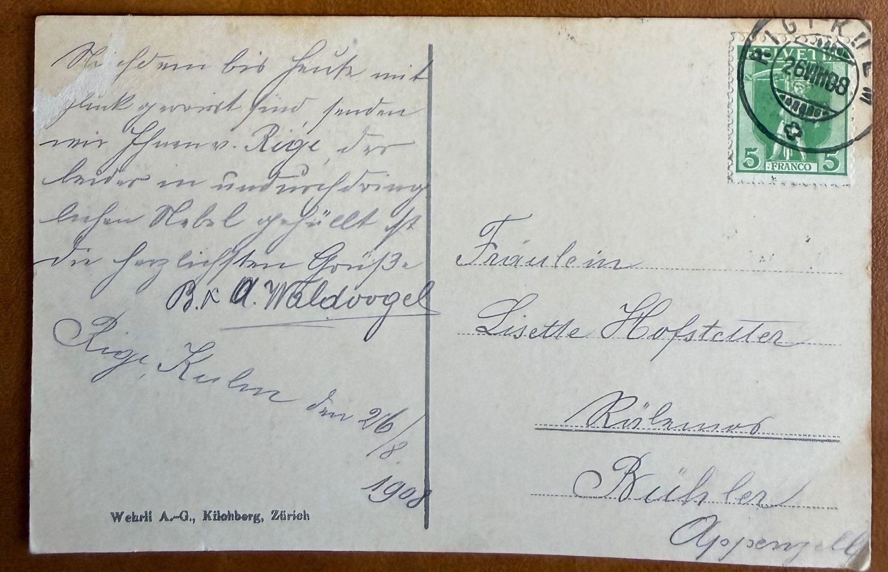 Ansichtskarten: Rigi - Kulm - Bahn 1908 – Gebraucht aus Lutry von Ediego 2
