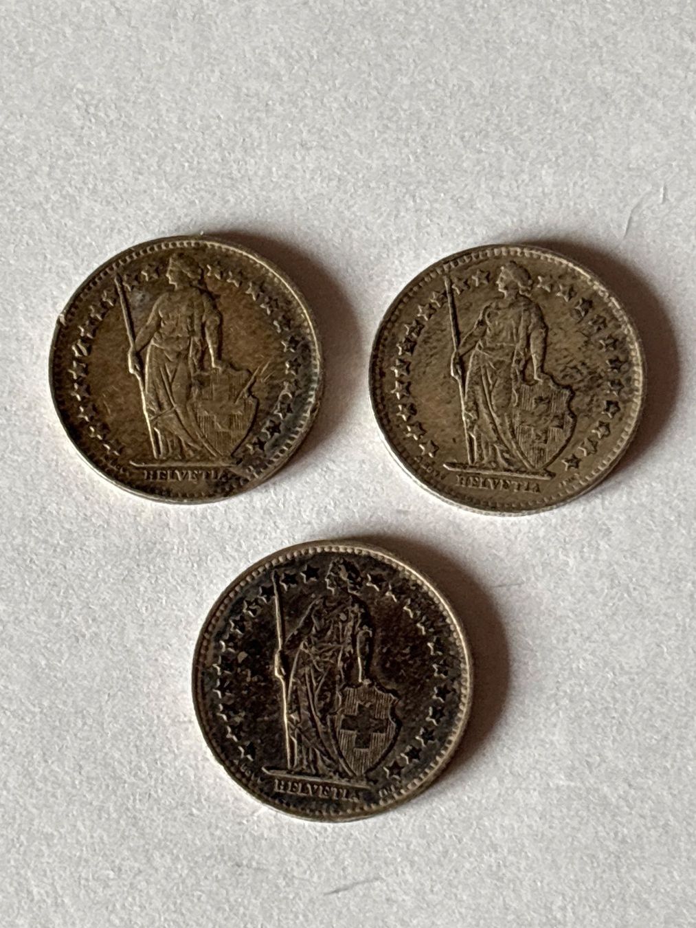 Toutes les monnaies: 3x 1/2 Fr. von 1944, 1948, 1955 – D'occasion à Salvenach par Haeseli59 1
