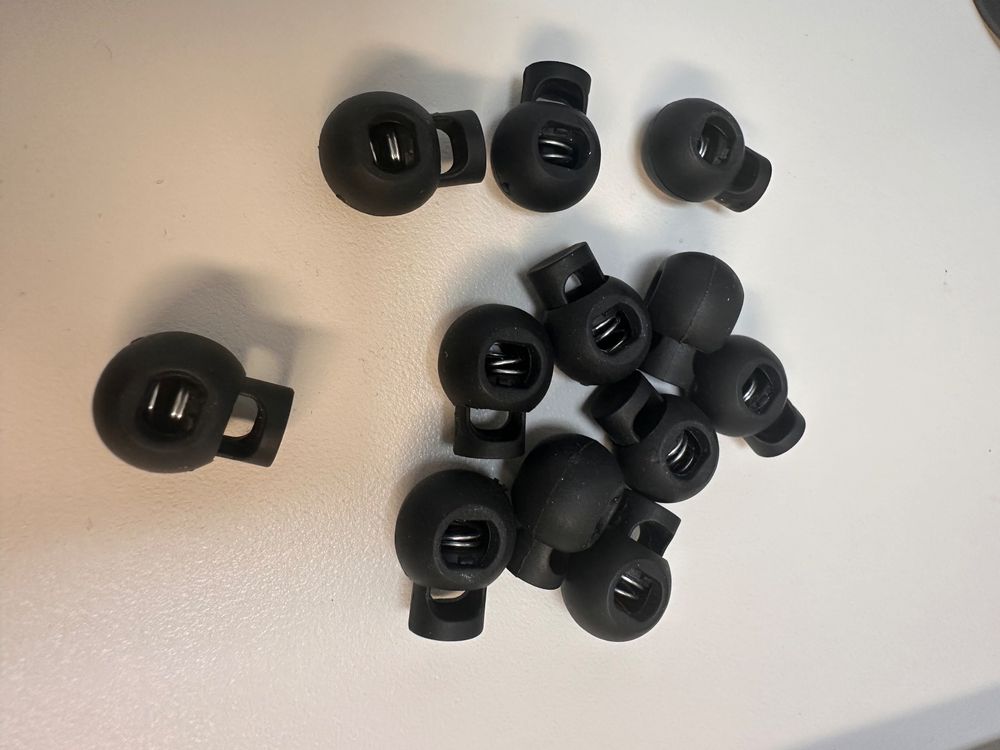 Kordelstopper 10er Set - Schwarze Kunststoff Stopper Für Schnüre Und Kordeln