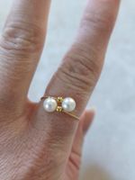 Goldring 750 18k mit Perlen Gr. Klein leicht Verstellbar