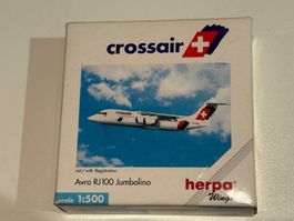 Herpa Crossair Avro RJ100 Jumbolino 1:500 Modell
