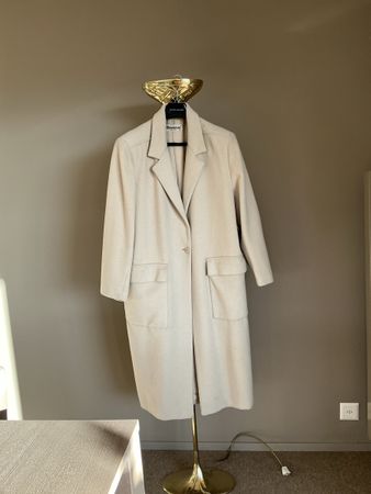SAN LORENZO, MILANO Angora - Wollmantel  Creme/winterweiss