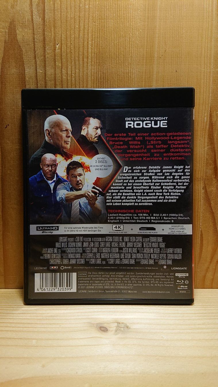 Tutti i DVDs: DETECTIVE KNIGHT ROGUE 4K UHD Blu-Ray mit Bruce Willis – Usato da Wilderswil venduto da Exebub 1