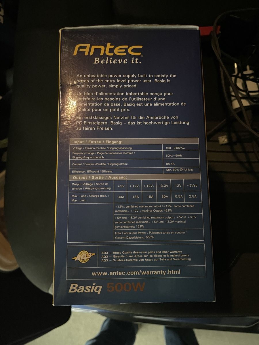 PC: Antec Netzteil für PC – Nuovo e nell'imballaggio originale da Abtwil sg venduto da Kueng.MultiOutlet 4