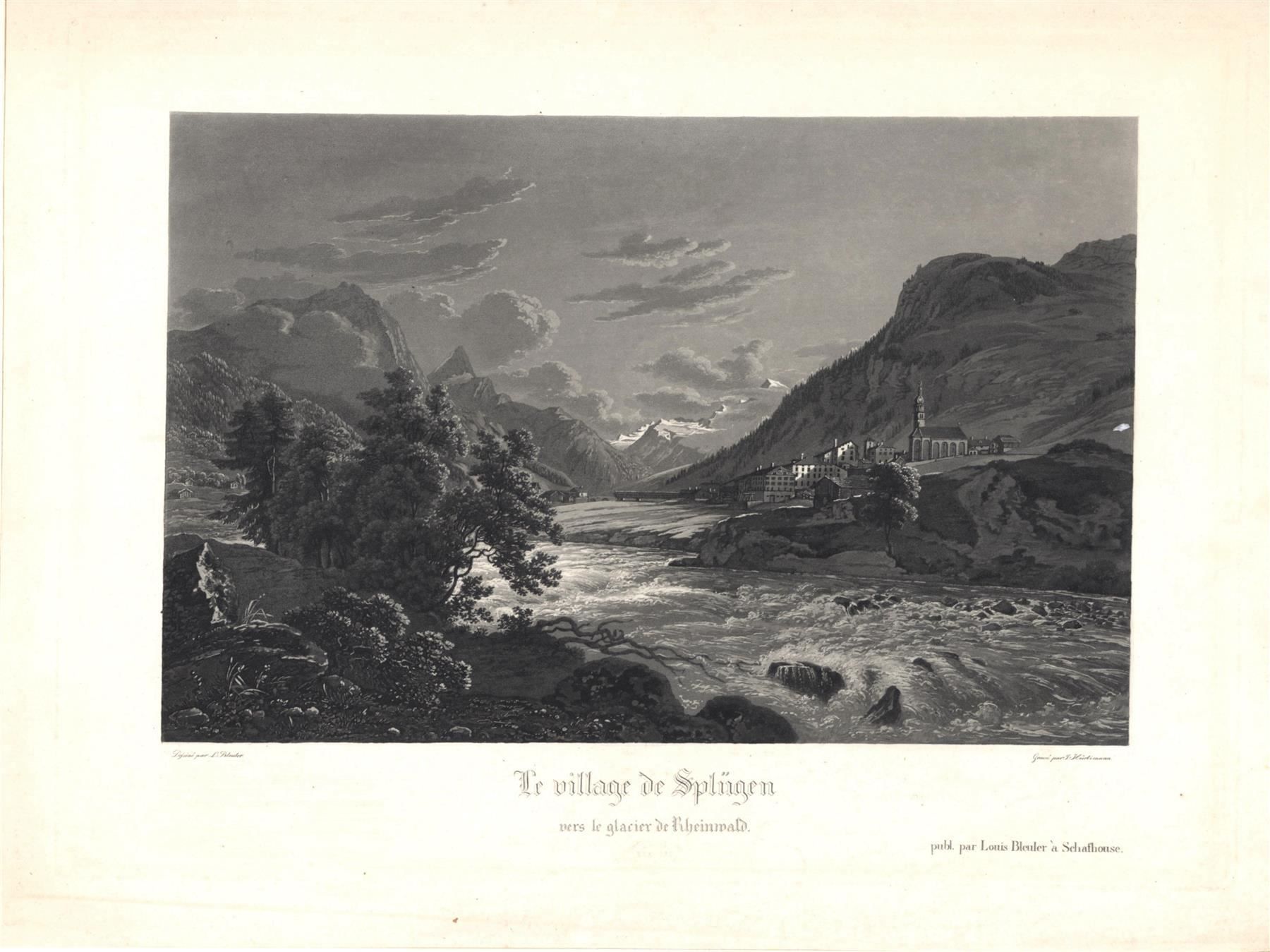 Gravures: Splügen Aquatinta von Bleuler – D'occasion à Rafz par Helvet32