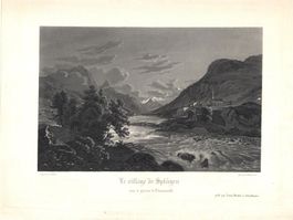 Splügen Aquatinta von Bleuler