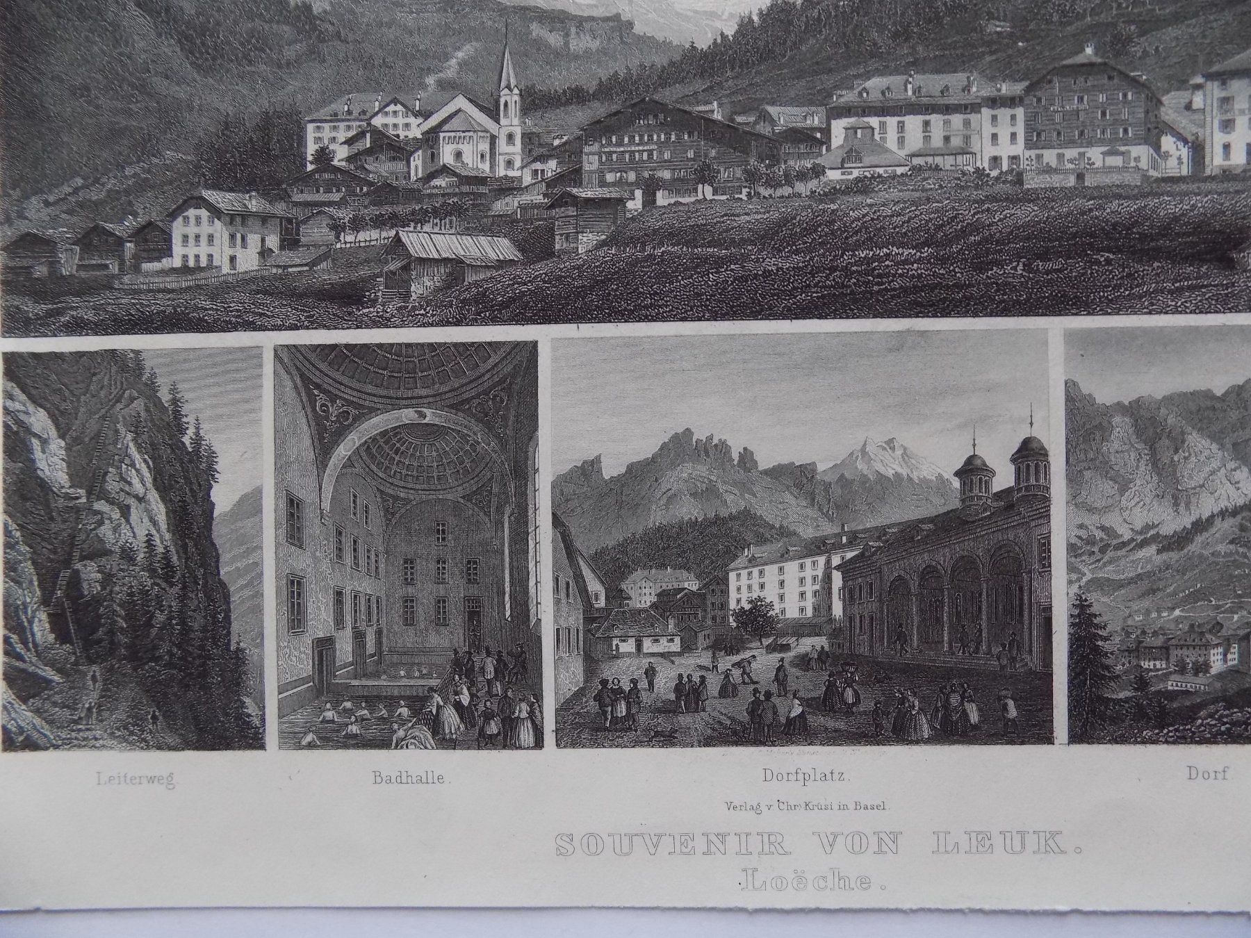 Incisioni: Leuk Souvenir um 1870 – Usato da Risch venduto da Antikfee 2