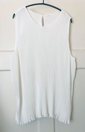 Bluse ohne Arm, weiss, Gr. L, Neu