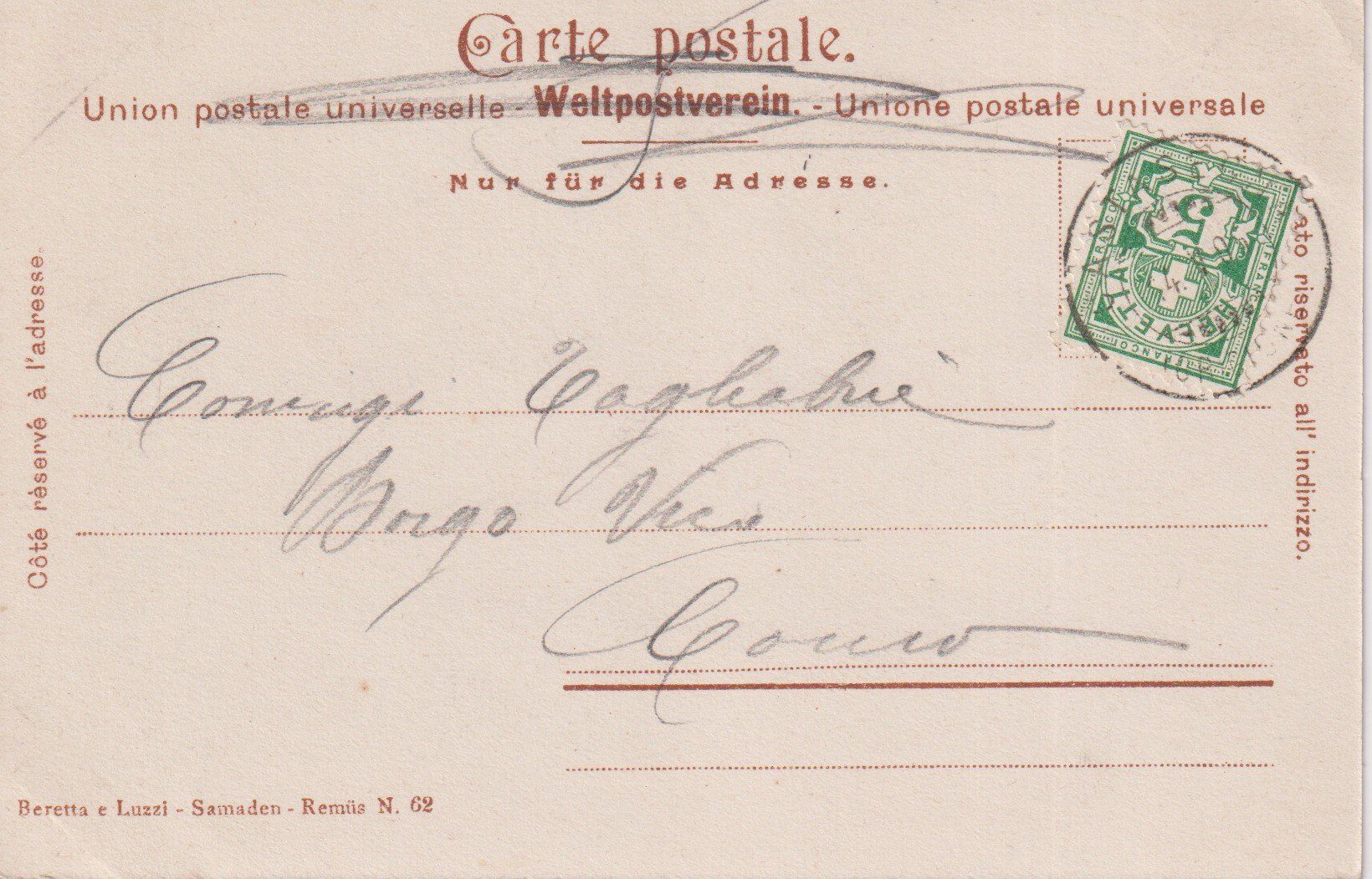 Cartes postales: AK Castasegna - Panorama 1905. – D'occasion à Riva San Vitale par MAR-NAPO 1
