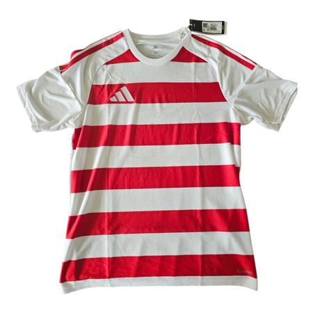 Adidas Trikot / Sportshirt – Rot/Weiß Gestreift Gr. L
