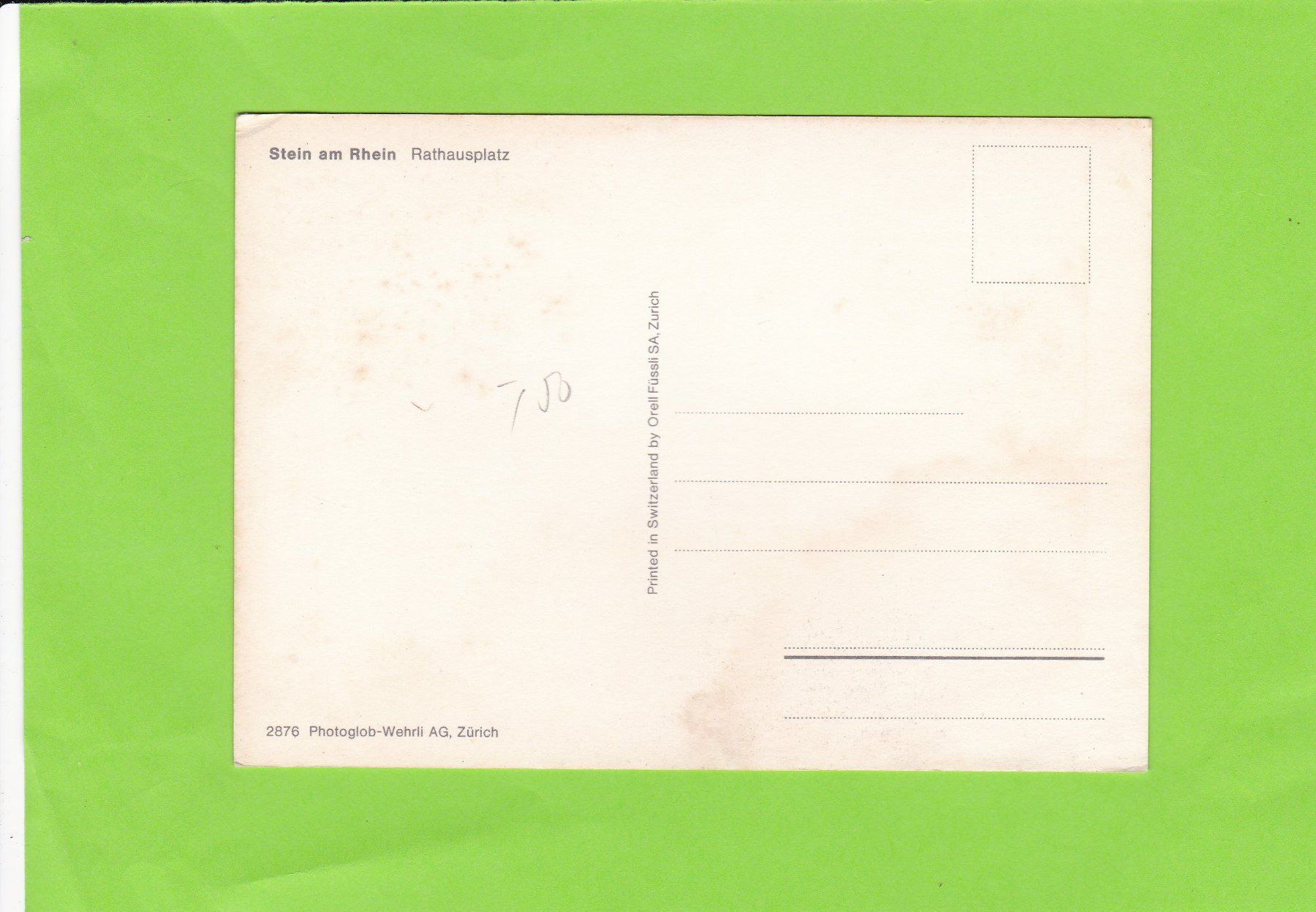Cartoline postali: Stein am Rhein-Rathausplatz-Oldtimer – Usato da St. Peterzell venduto da neckertal 1