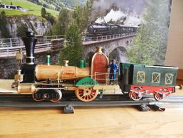 Spanisch-Brötlibahn Dampflok 14V DC Messing Spur1sehr selten