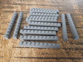 lego 6111 lot de 14 pièces Dark Bluish Gray Brick 1 x 10