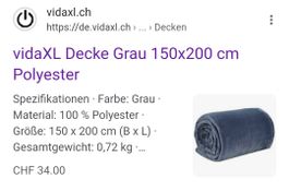 Campingdecke dunkel blau neu und orig. verpackt