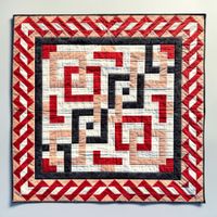 Tapisserie Quilt mural patchwork artisanal motif géométrique