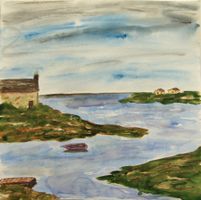 Aquarell: Küste