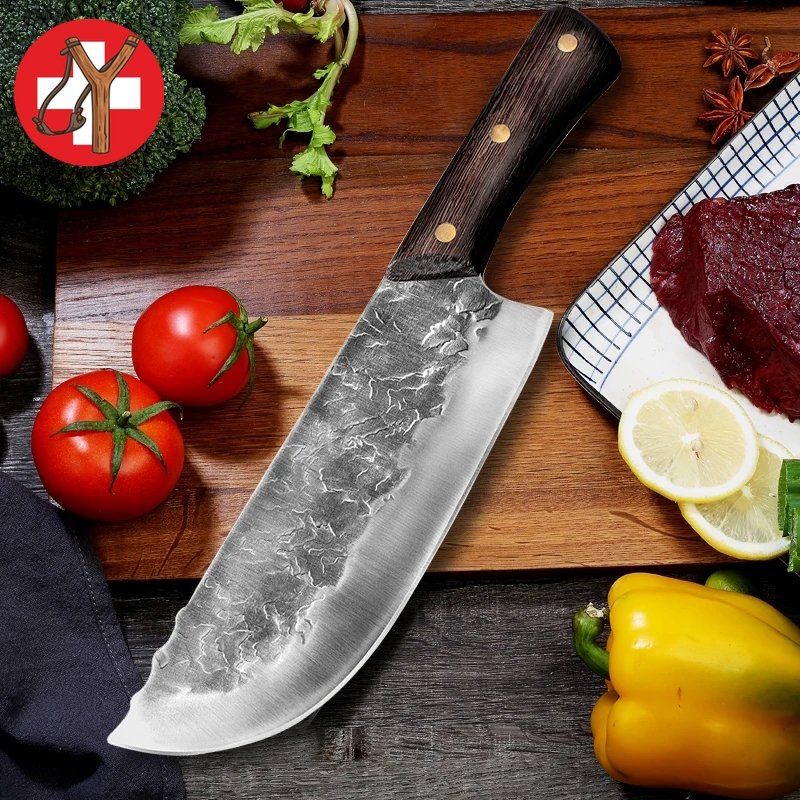 Küchenmesser: Kochmesser, Küchenmesser mit cooler Klinge – Neu (gemäss Beschreibung) aus Tumegl/Tomils von Steinschleuder-Shop