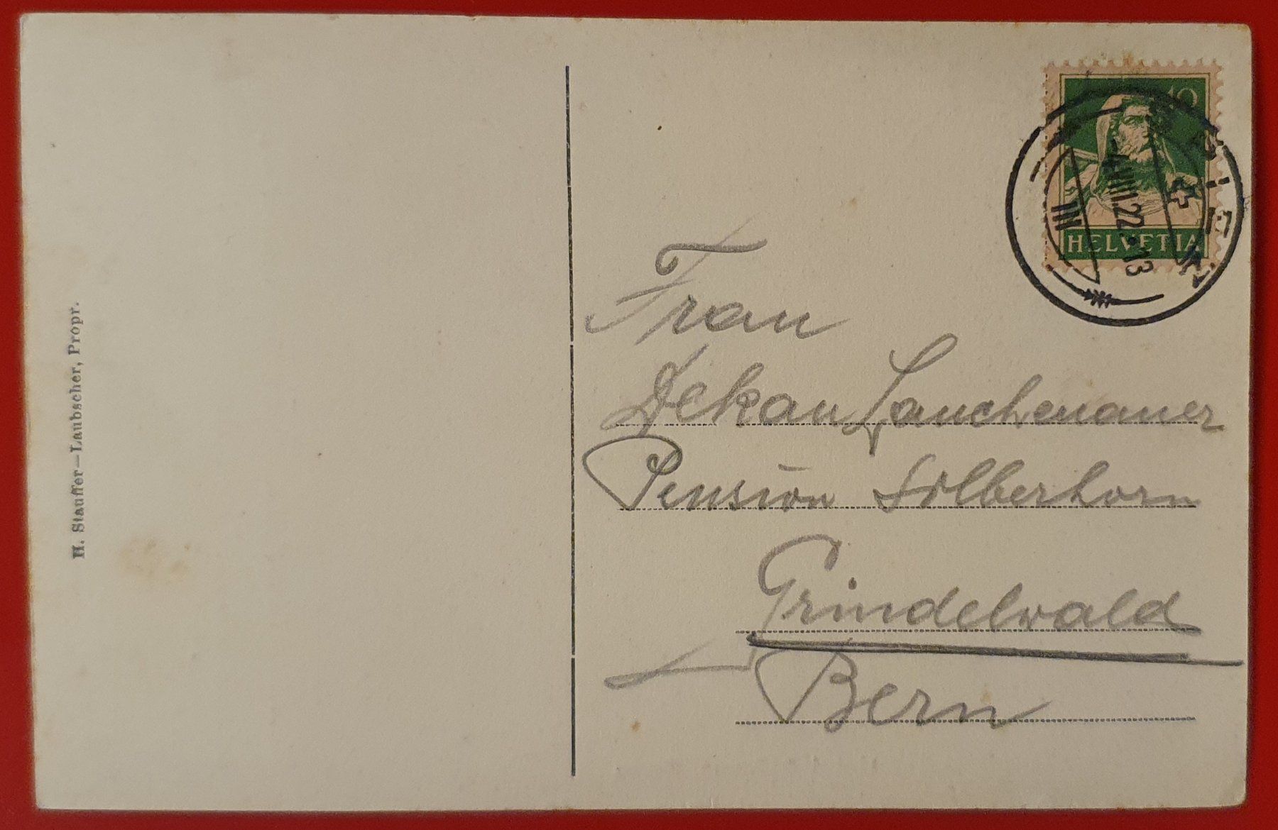 Cartoline postali: Spiez 1922 - Hotel Bellevue – Usato da Kreuzlingen venduto da Rschweiz1 1