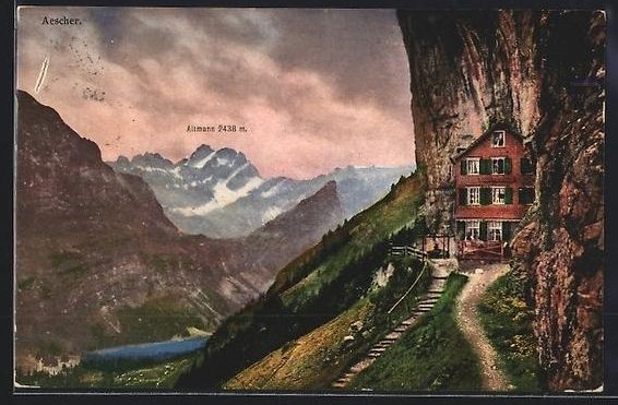 Cartoline postali: Aescher, Wildkirchli mit Blick zum Altma – Usato da Berlin venduto da bartko-reher