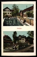 AK Seftigen, Teich mit Ufermauer und Dorfbrunnen