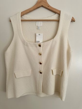 H&m elegantes ärmellose Weste mit goldenen Knöpfen