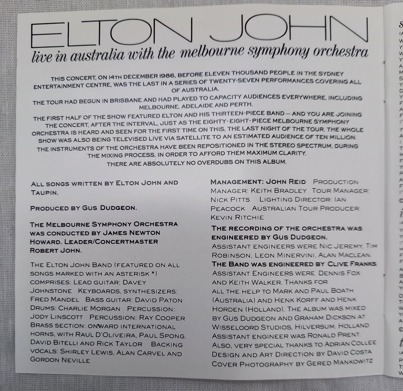 CDs: CD "ELTON JOHN live in AUSTRALIA" – Neu (gemäss Beschreibung) aus Binningen von mar_2jlr 5