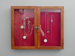 ANTIKE BIEDERMEIER VITRINE NUSSBAUM FÜR SAMMLER-OBJEKTE