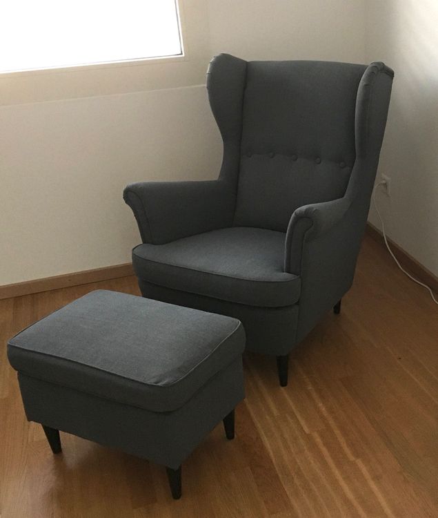 Ikea Ohrensessel Mit Hocker