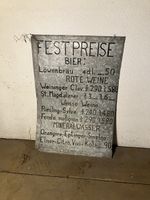 Altes Blechschild Festpreise Gastronomie Vintage Zustand