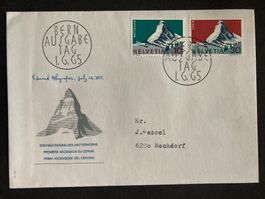Schweiz 1965 illustrierter FDC Satz Matterhorn gelaufen
