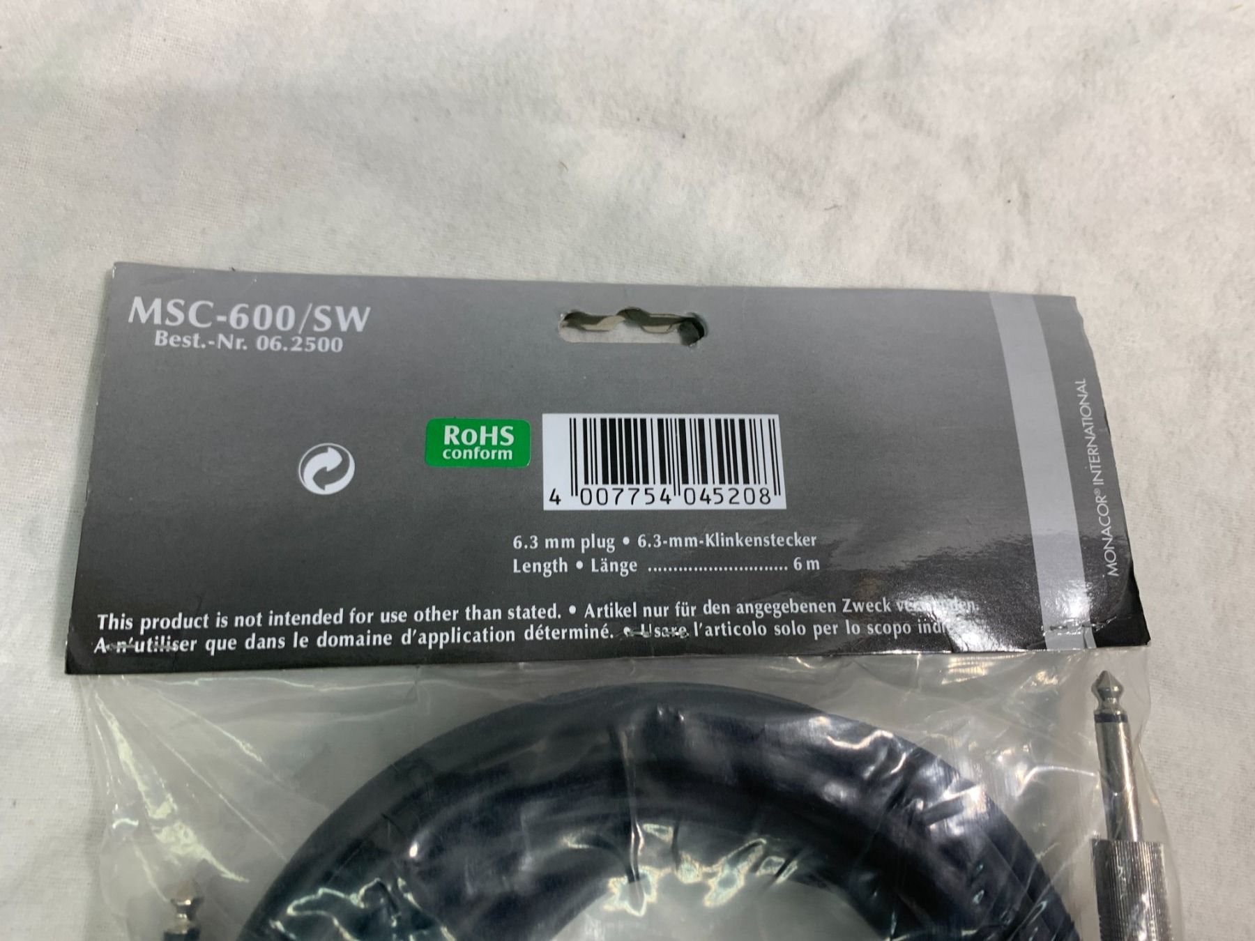 Cavi: Klinken Kabel 6m Monacor (s718) – Nuovo e nell'imballaggio originale da Däniken SO venduto da Profog1 2