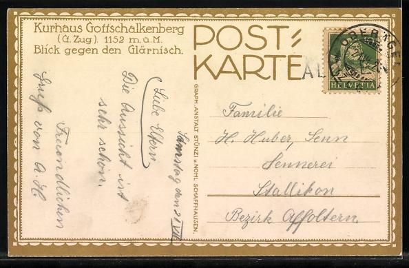Cartoline postali: Zug, Kurhaus Gottschalkenberg – Usato da Berlin venduto da bartko-reher 1
