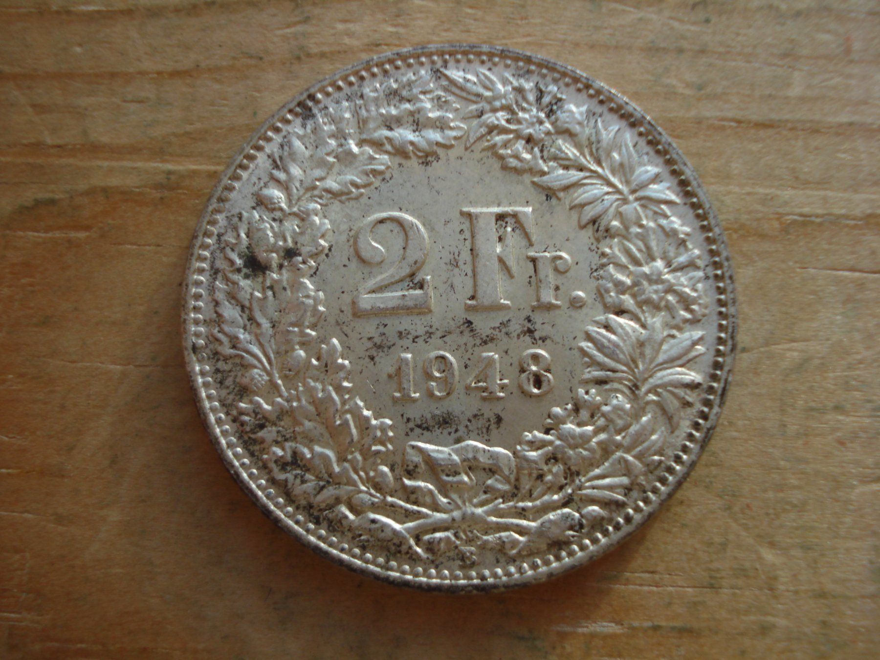Tutti le monete: (S) 2 Franken 1948 UNZ- – Usato da Erlach venduto da Net-Coins