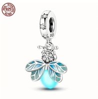 Glücksbringer: Charm-Anhänger Glühwürmchen, 925 Silber, NEU
