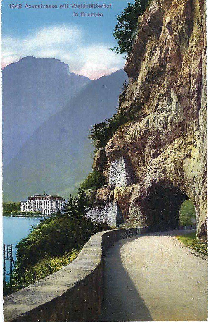 Cartoline postali: Brunnen, Tunnel Axenstrasse – Usato da Bürglen UR venduto da Tellbike