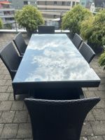 Gartentisch mit Stühlen Polyrattan Glasplatte gebraucht