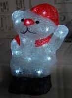 Bär aus Acryl,30cm/24LED Farbe: rot/kaltweiss