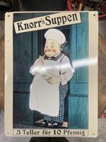 Emailleschild Knorr Suppen Koch Motiv Vintage Zustand