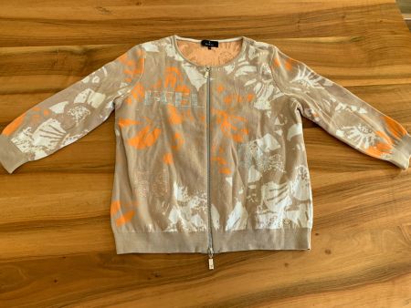 Monari feinste Strickjacke Beige/Orange Gr. 36 Top Zustand!