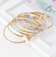 6er Set Armreifen 24k vergoldet Gold Silber Armreife