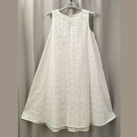 Piu & Piu Sommer Kleid kurz o A BW Lochstickerei weiss Gr 40