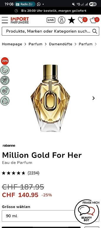Profumi & Eau de Toilette: One Million gold for her 90ml – Usato da Staufen venduto da Puzzelii 1