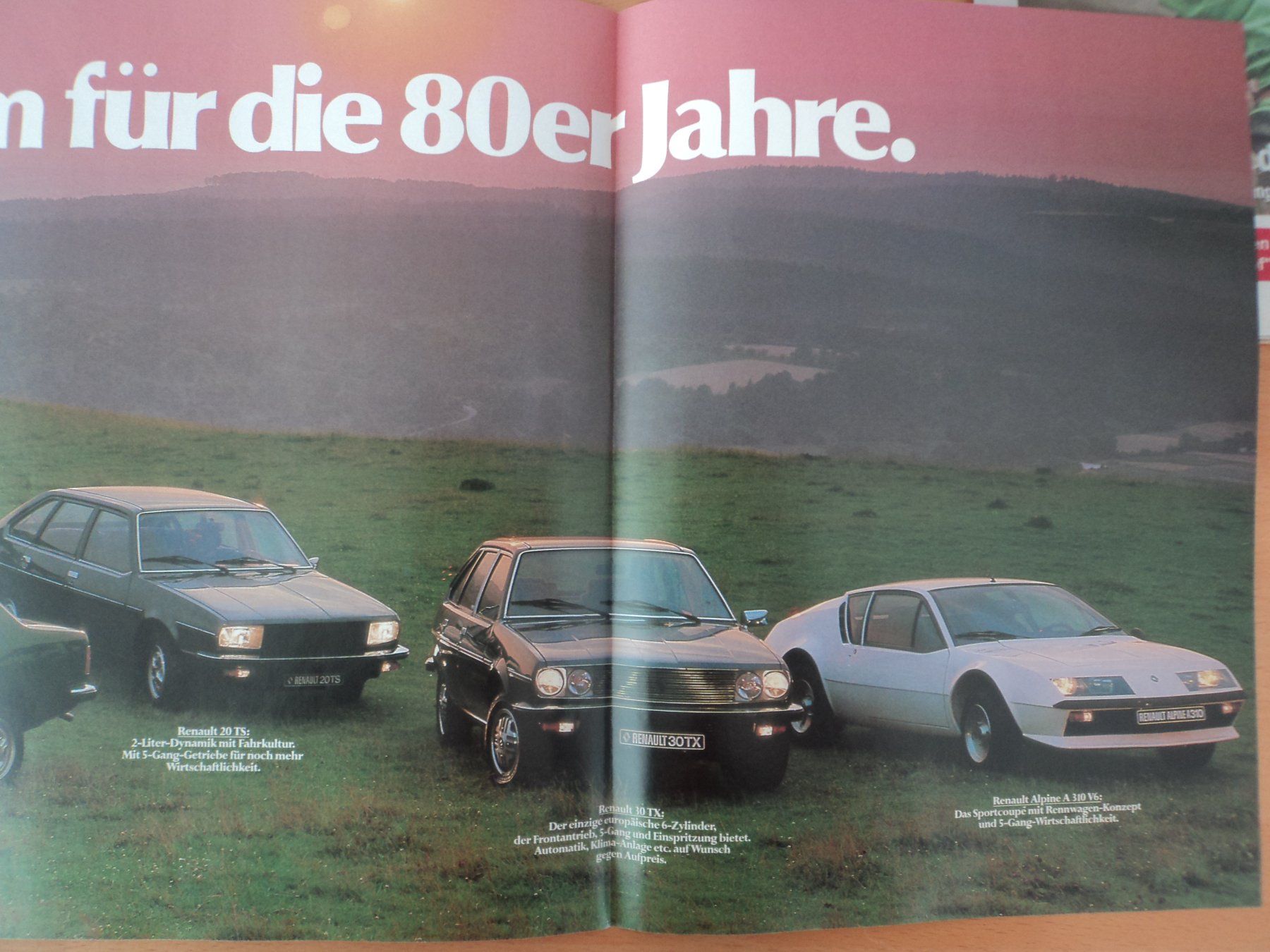 Renault Dokumente: Prospekt Renault Programm 1980 mit A310 V6, R4, R5, 30TX – Gebraucht aus Schwarzenburg von modelCARama 1