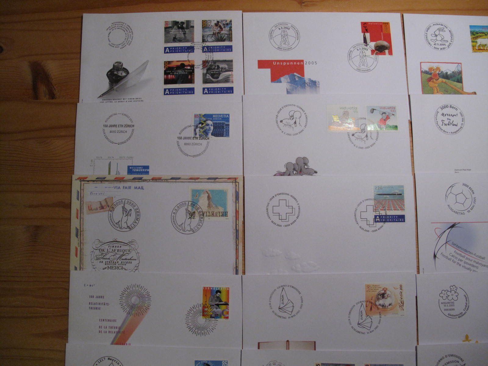 Tutti i francobolli: Schweiz FDC 2005 20 Stück – Usato da Wil SG venduto da fva01 1