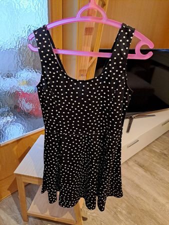 Kleid schwarz mit Punkten Grösse 42 H&M Divided 