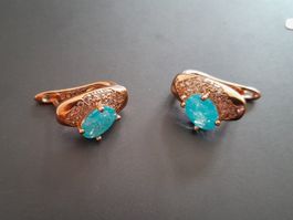 Ohrringe mit Zirkonia, vergoldet 585, 3.8g