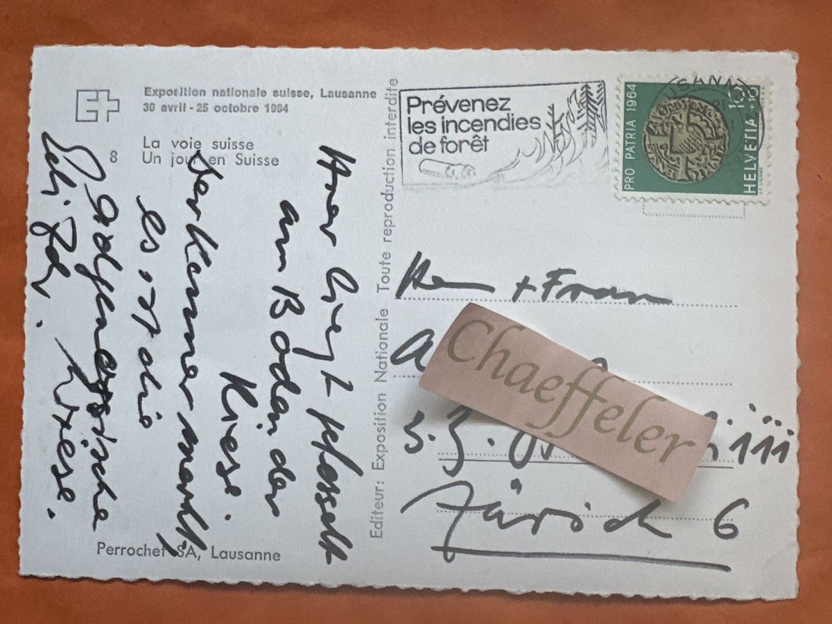 Cartoline postali: Expo 64 Lausanne,  Statue – Usato da Zürich venduto da Chaeffeler 1
