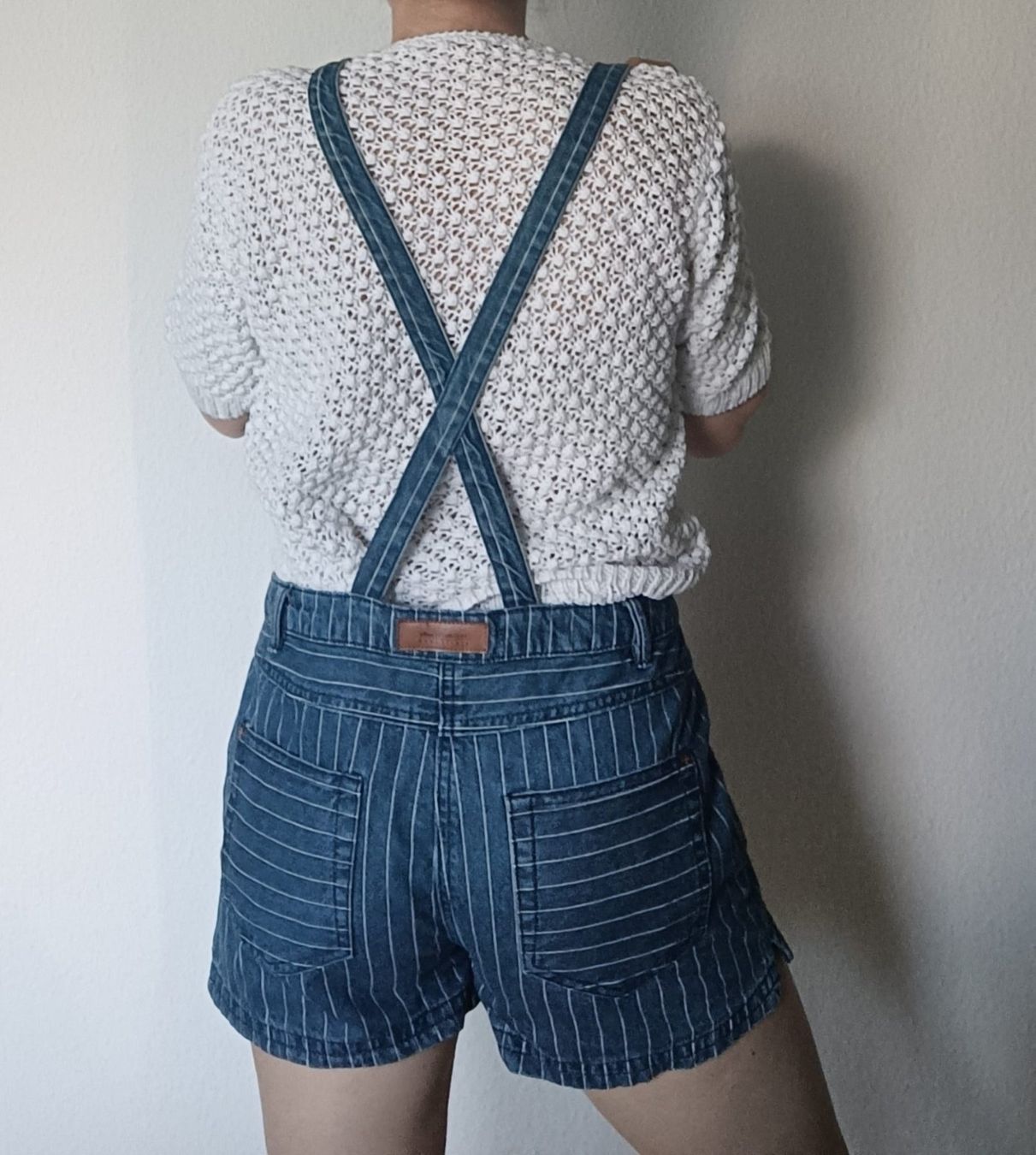 Jumpsuits: 100 cotton -Dark denim dungarees with white stripes - size S – Gebraucht aus Rotkreuz von Prelovedswitzerland 1