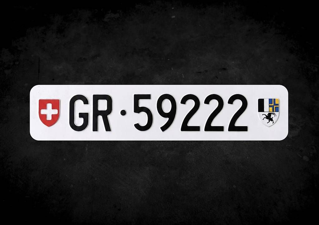 Insegne: GR Autonummer/Kontrollschild – Usato da Chur venduto da autonummer-gr.ch
