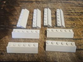 lego 2875 lot de 8 pièces White Slope 45 2 x 6 x 2/3